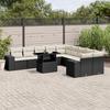 VidaXL Garden Lounge Set 11 Pcs with Cushions Black Braided Resin 3269426