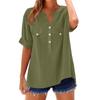 Women's Fashion Loose Casual Summer V-neck Short Sleeve T-shirt