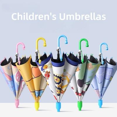 Whistle Child Umbrella Cartoon Pattern Long Handle Umbrella New Rain Sun Umbrella  for Travel