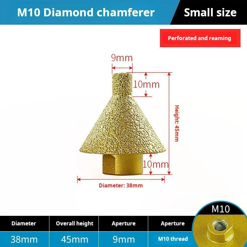 Diamond Beveling Chamfer Bit M10 M14 Thread Diamond Countersink Drill Bit Hole Opener Ceramic Tile Drilling and Enlarging Drill