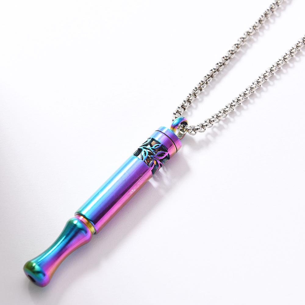 Replaceable Essential Oil Cotton Core Titanium Steel Meditation Neckpiece for Smoking Cessation and Stress Relief