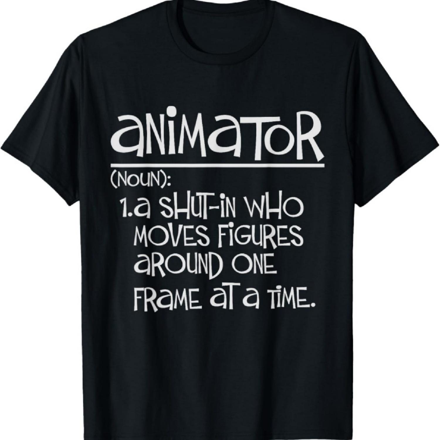 Animation Graphic Artist Gifts & Apparel Black Animator Definition T-Shirt S