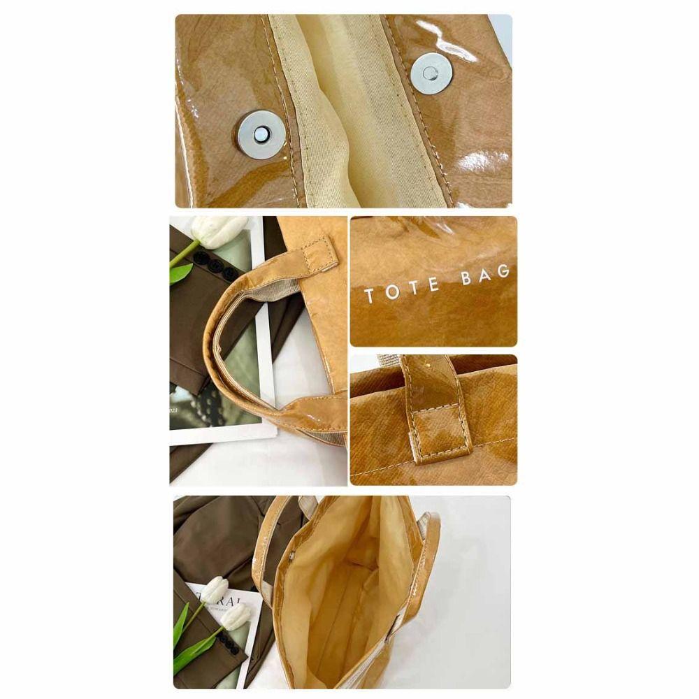 Summer Transparent Jelly Bag Tote Bag Letter Prints Handbags Simple PVC Tote Bag  Outdoor