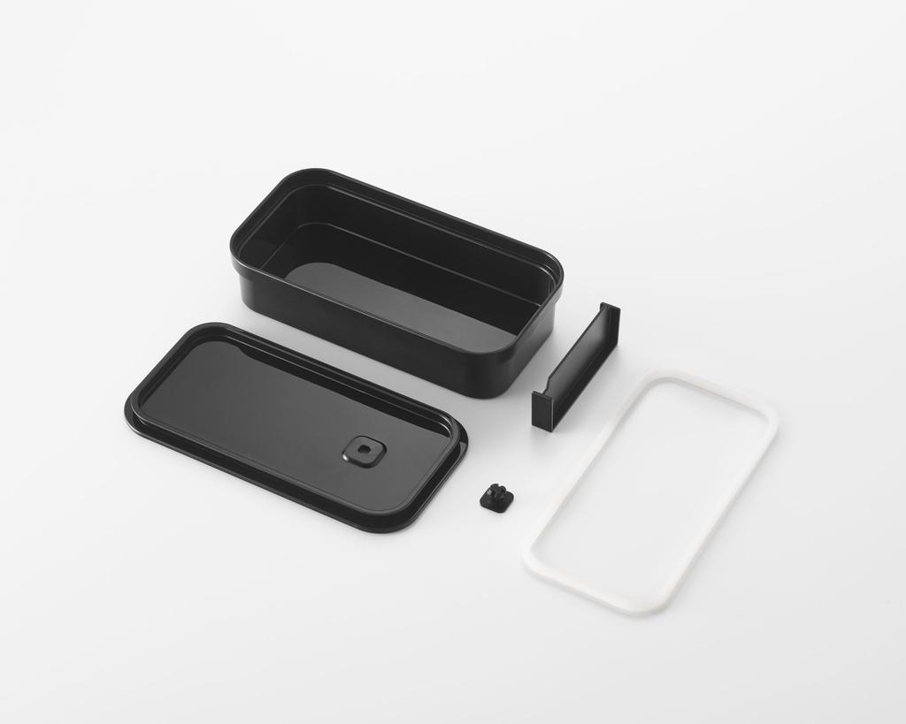 Yamazaki Tower 750ml Lunch x x Spülmaschinen- und Mikrowellengeeignet Passend für einen Siebeinsatz für Gefrorenes mit Produktnummer 1364 Dose, Schwarz, B23.4 T12.2 H5.6cm, Sicher,