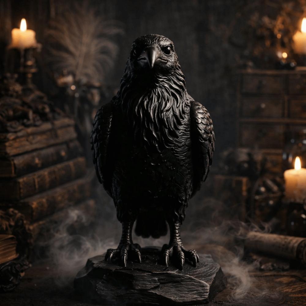 3D Printed Simulation Crow Model Raven Prop Bird Ornaments Craft Crow Statue Crafts  Farm