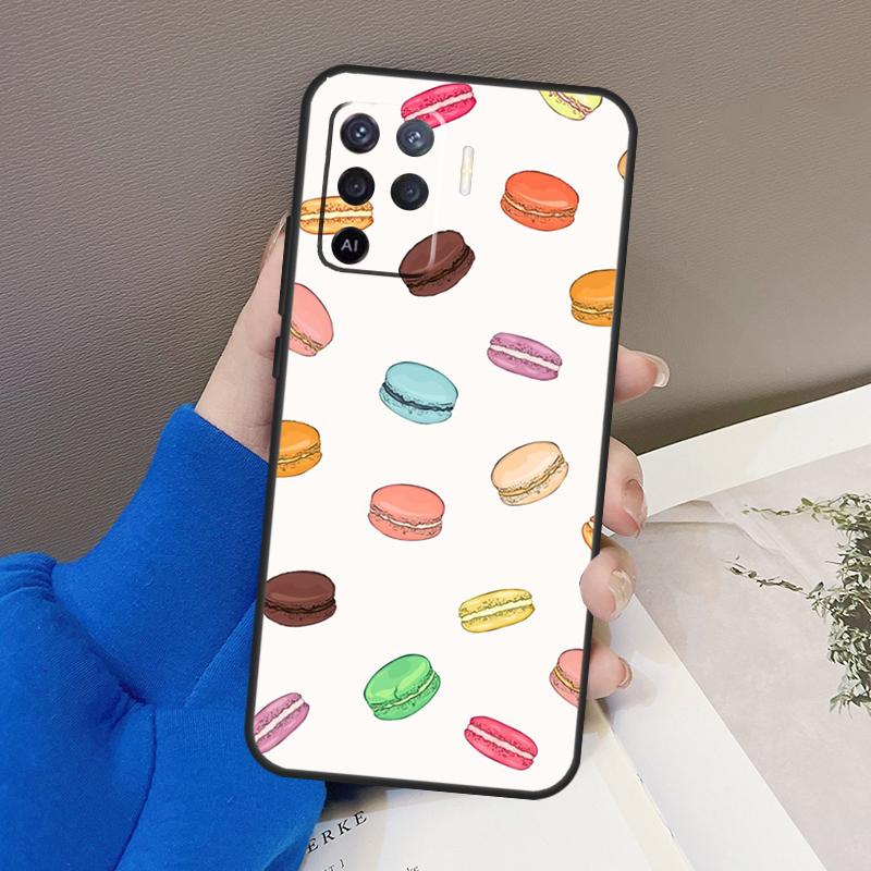 Macarons Cake Dessert Case For Oppo A77 A57 A17 A60 A80 A40 A74 A54 A94 A78 A98 A18 A38 A58 A96 A76 A16 A15 A5 Pro