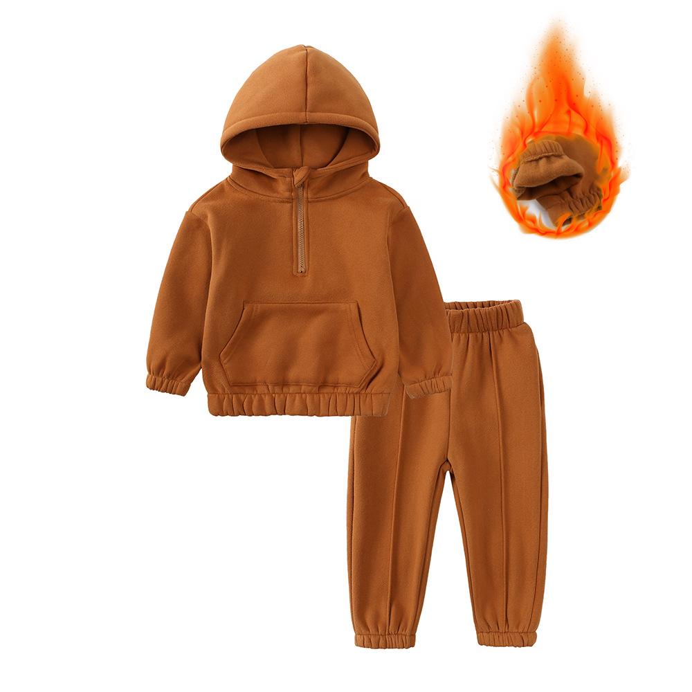 2025 Kids' Autumn/Winter Sweatshirt Set: Casual Hooded Two-Piece for Boys and Girls