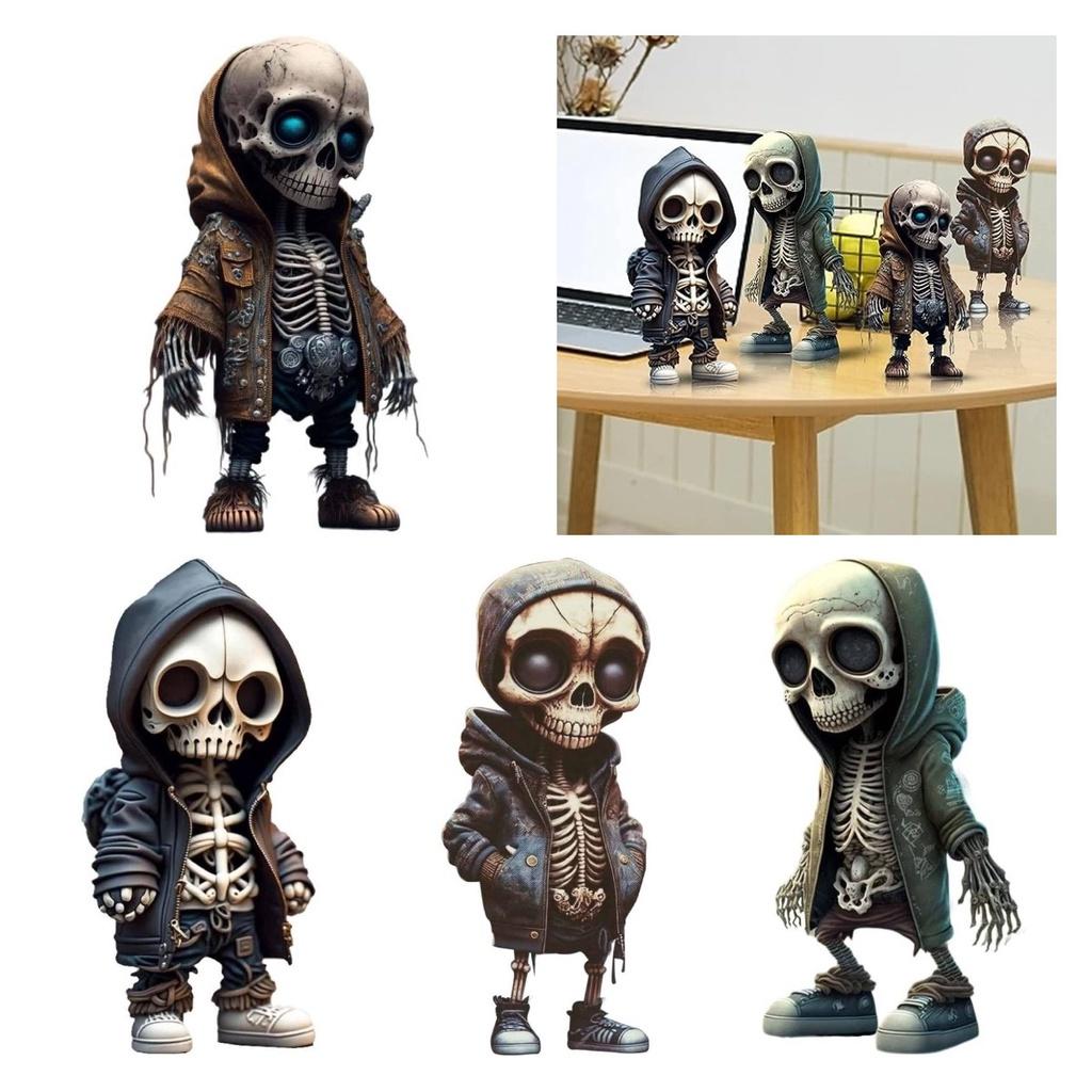 Unique Resin Craft Halloween Skull Sculpture Stylish Skeleton Design For Home Dcor Perfect Present For Various Occasions