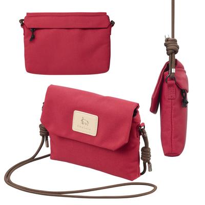 Chululu Mini Bolsa de Ombro Transversal para Smartphone Carteira Bolsa Vermelha, Caminhada, Leve, Fina, Compacta, Necessaire, Estojo, AMZSCH-MSCRD,