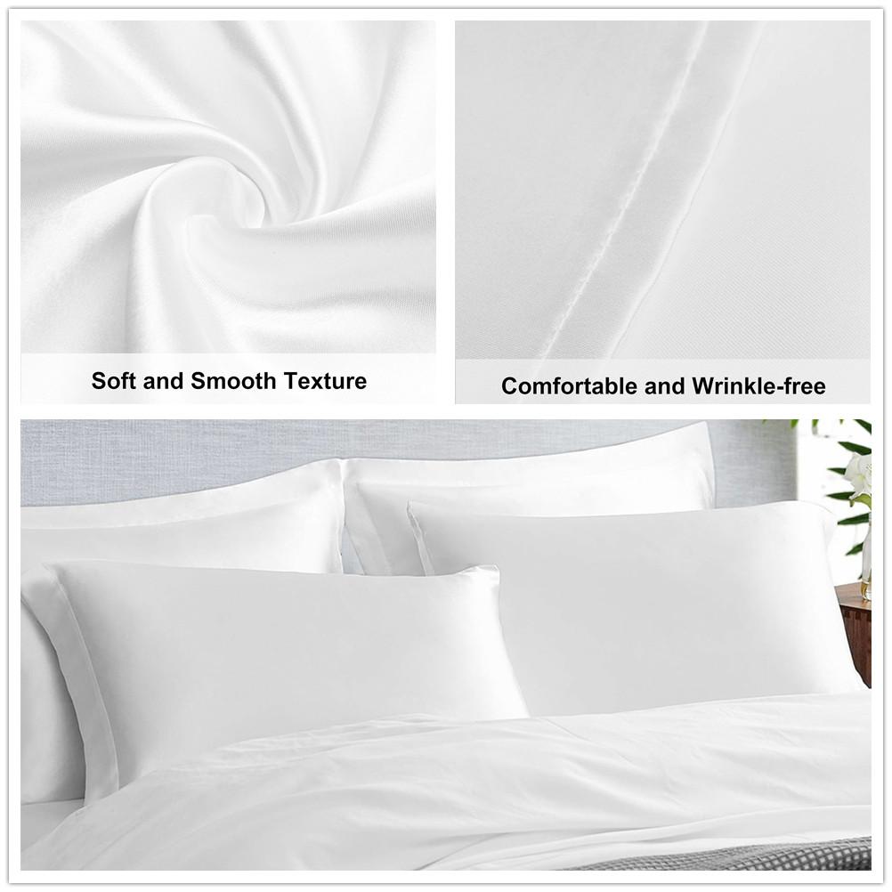Satin Pillowcase for Hair and Skin Care Standard Queen Washable Pillow Covers Set of 2 with Envelope Closure Gifts for Women Men