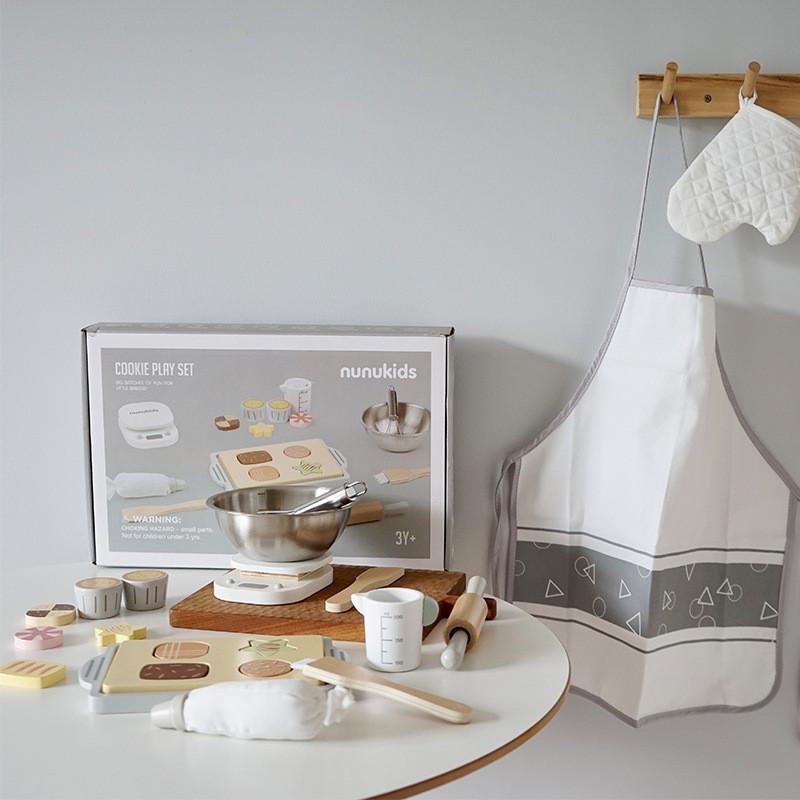 Kids Playset Baking With Wooden Kitchen Toy For Imaginative Cooking And Learning