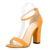 Newest Women Pumps Open Toe Sexy Ankle Straps High Heels Shoes Summer Ladies Bridal Suede Thick Heel Sandals
