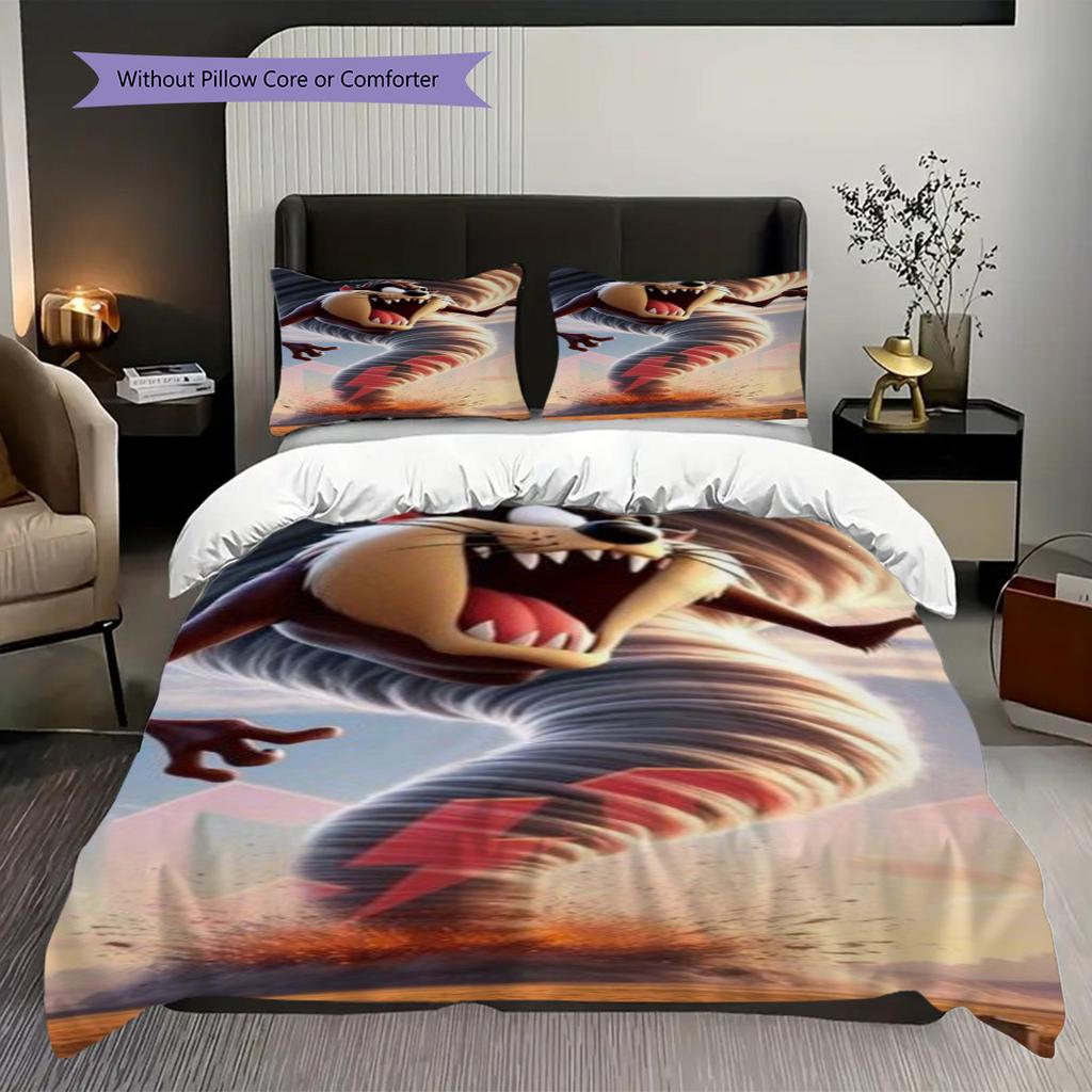 Looney Tunes Tasmanian Devil'S Wild Adventure Bedding 1 Duvet Cover 2 Pillowcase Without Core Duvet Cover And Pillowcase