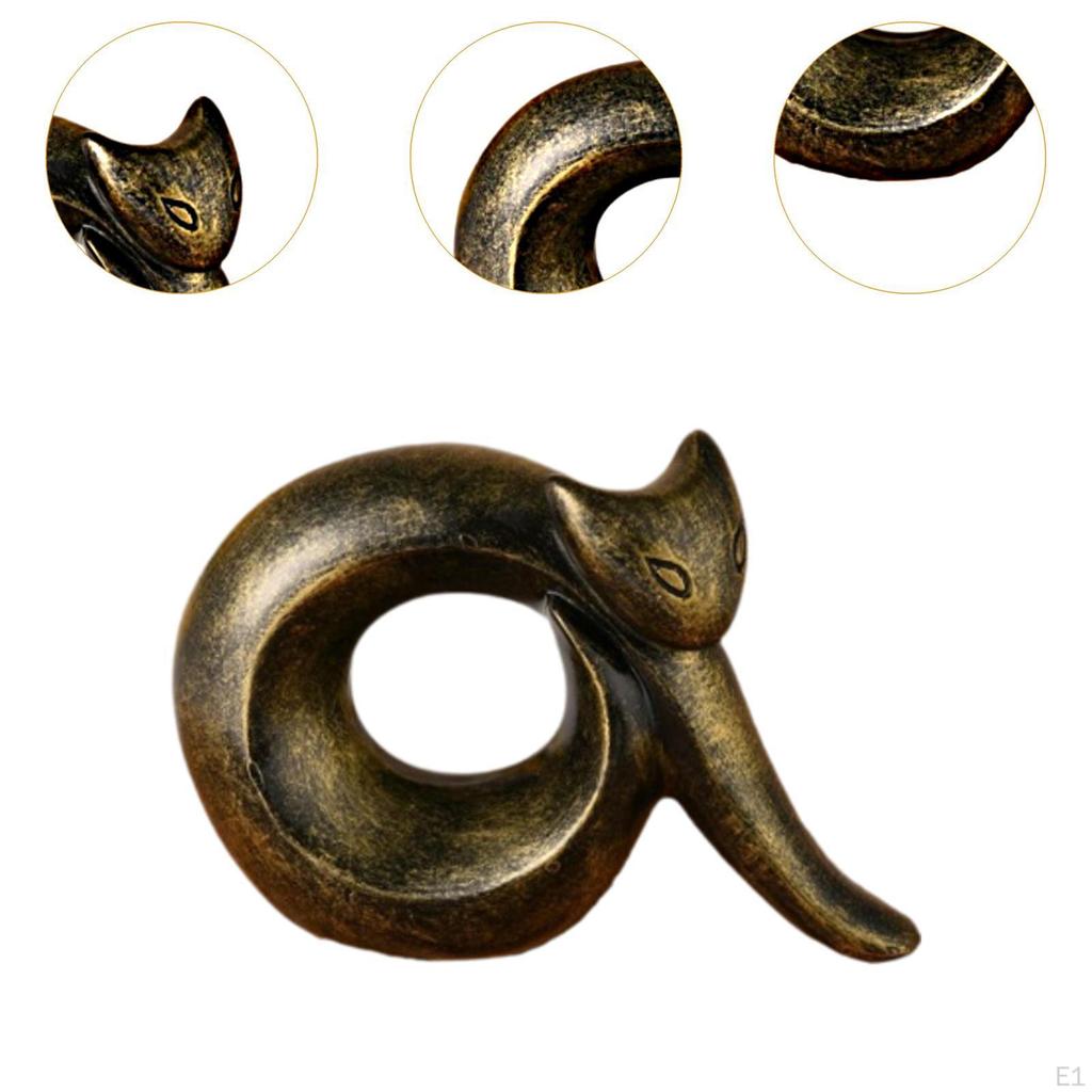 Abstract Cat Figurine Animal Statue Artificial Home Decoration Resin Ornament Kitten Sculpture for