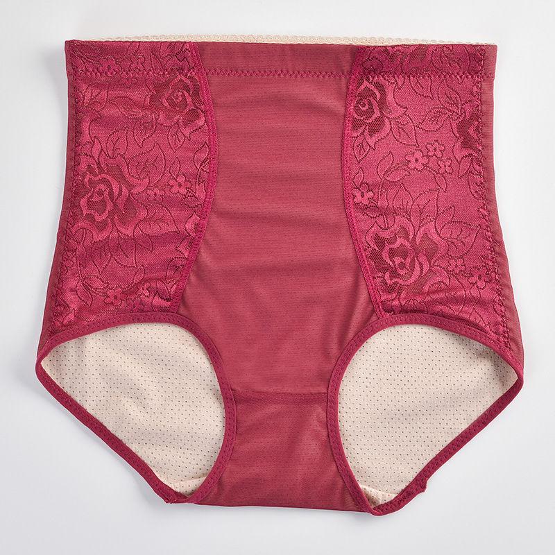 Women's Tummy Control Underwear with Court Lace Mid-High Waisted Slimming Body Shaping Pants for Ladies