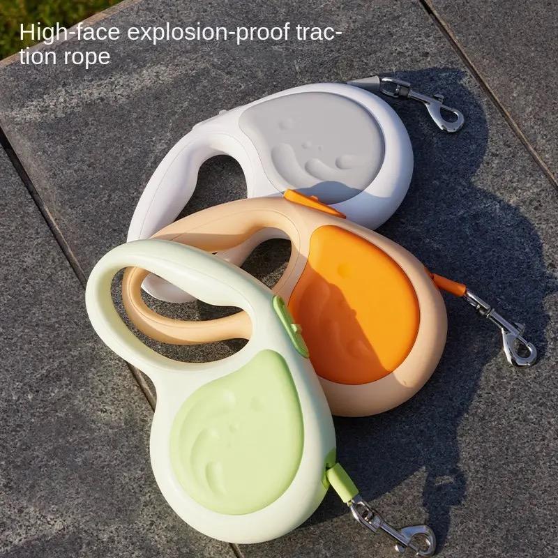 3m/5m Dog Leash Automatic Retractable Nylon Durable Harness Pet Lead Extension Proof Punch Walking Running Lead Pulling Rope