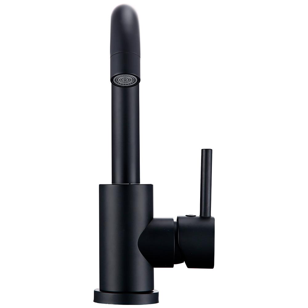 Basin Faucet Matte Black Single Handle Deck Mount One Hole Bathroom Sink Mixer Tap Brushed Gold With Lever