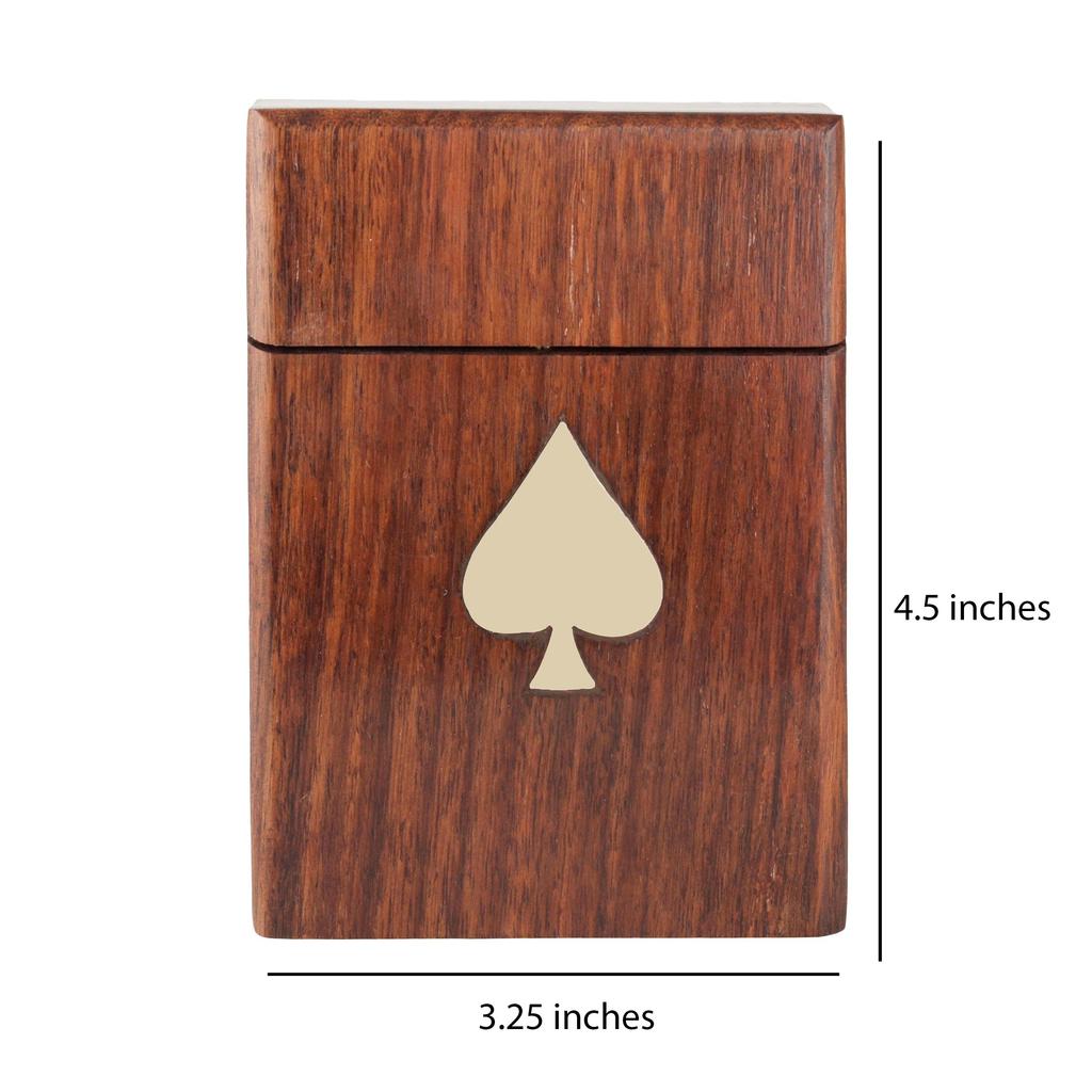 Shriji Crafts Holzspielkartenbox – Handgefertigtes Aufbewahrungsetui für ein einzelnes Deck für Erwachsene