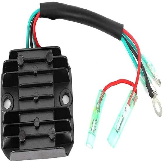 Voltage Regulator Rectifier Fit for Yamaha Outboard 1990-2006 4 Stroke 9.9 15HP Regulator Rectifier 6G8-81960-A1, Black