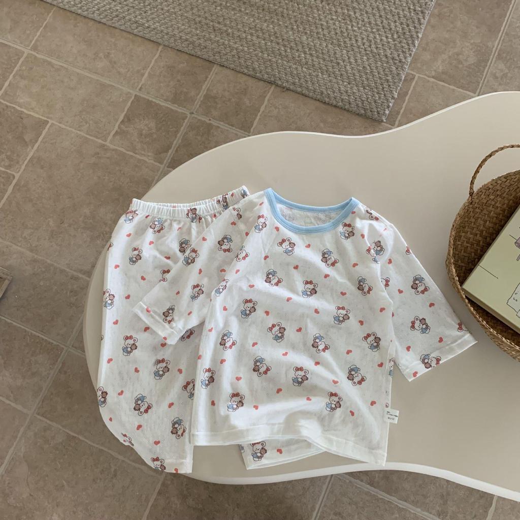 Çocuk Yazlık Klima Pijama Takımı: Hafif Pamuk, 3/4 Kollu ve Pantolonlu, Erkek Çocuk Baskıları, Kız Çocuk Pijamaları