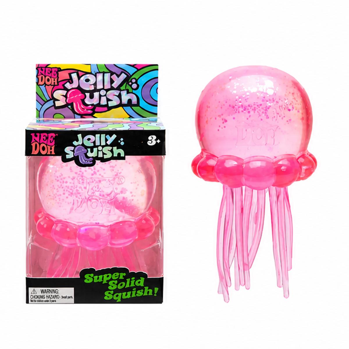 Cute Jelly Octopus Squishy Toy – Sparkle Sensory Fidget, Waterproof Stress Relief Toy for Kids & Adults (Pink/Purple/Blue)