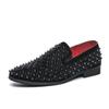 Fashion Black Suede Studded Spikes Moccasins Shoes Mens Smocks Slipper Casual Shoes Men Party Dress Apartments Loafers Shoes