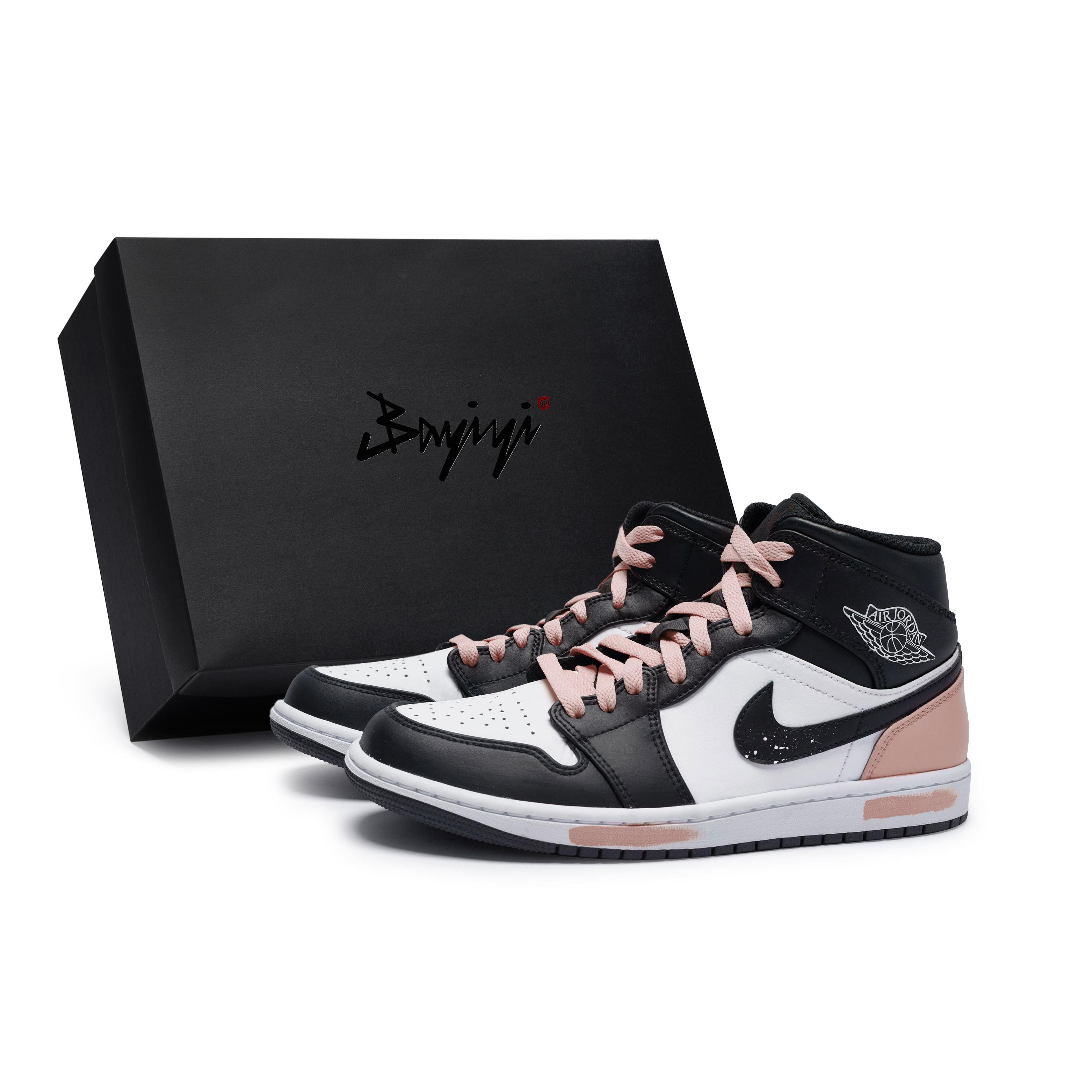 

Jordan Air Jordan 1 Vintage Basketball Shoes Women s Mid top Flesh Pink DQ8423-154(Team80-S-BOX) 38.5
