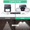LED Double Head Solar Wall Spotlight with Motion Sensor for Outdoor Garden and Courtyard Lighting.