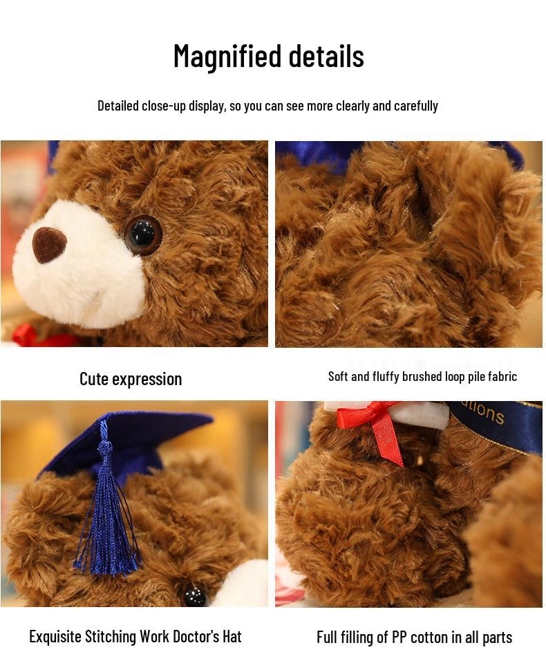 Graduation Doctor Teddy Bear Plush Toy - Commemorative Gift Doll