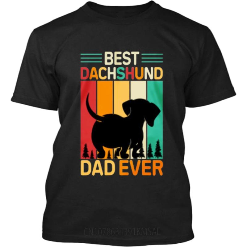 Minimalist Tshirt Soft Oneck t shirt Vintage Best Dachshund Dad Ever Vintage Design Hiphop For men Tee shirt Breathable Tee