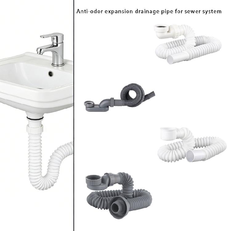 Tubo di scarico per doccia e vasca da bagno con sifone a P flessibile a basso profilo Soluzione di drenaggio efficiente per vasche da bagno autoportanti e docce