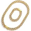 14 mm Herren-Halskette „Iced Out“, Hip Hop, goldfarben, CZ, Miami, kubanische Gliederkette, Halsband-Halskette, 45,7–71,1 cm