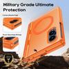 Samsung Galaxy Z Fold 8 Case with Hinge Protection Magnetic Ring Built-in Screen Protector PC TPU Cover-Orange