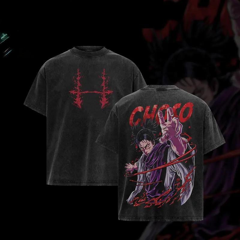 

Anime Jujutsu Kaisen Choso Graphic T Shirt Men Women Washed Cotton Tshirts Vintage Casual Clothing Harajuku Male Loose T-shirt XXL чёрный