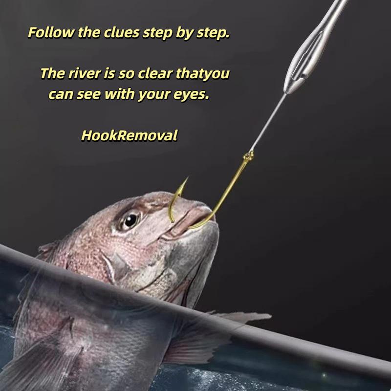 Stainless Steel Hook Remover Deep Throat Fishing Hook Remover Multi-Functional Hook Unloader