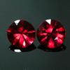 Natural Red Ruby Loose Gemstone 17.00 ct Diamond Cut Round Shape Pair for Jewelry Making and Crafts