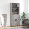 Vidaxl Display Cabinet Gray Sonoma Oak 69.5X34X180Cm Wood-Based Material