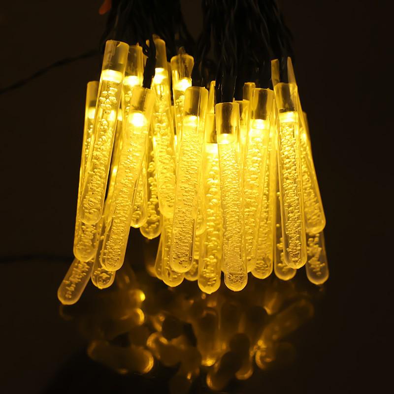 Outdoor Solar-Powered Waterproof LED Bubble String Lights for Christmas Decoration