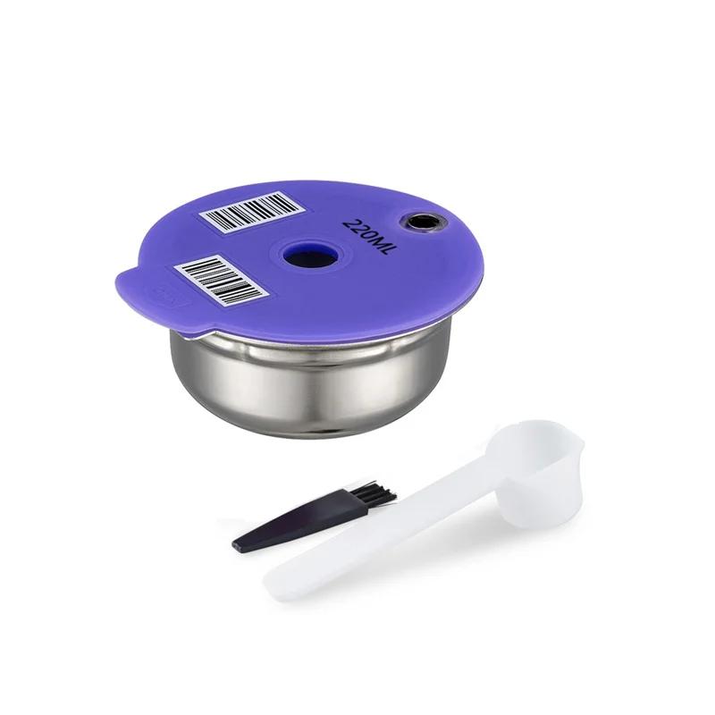 Reusable Coffee Capsule Pods Refillable Stainless Steel Coffee Filter for Bosch Tassimo Happy Vivy Coffee Maker 60/180/200/220ml