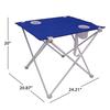 Foldable Portable Beach Table with Rust Resistant Steel Frame Weather Resistant Top and Drink Holders Ideal Camping Picnic