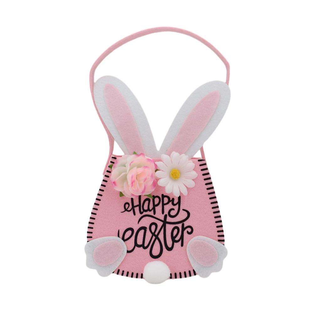 Oster-Tragetasche mit Henkeln Wiederverwendbare Osterhase-Geschenktasche mit Hasenohr und Blumen für Kinder Oster-Geburtstagsfeier Gastgeschenke