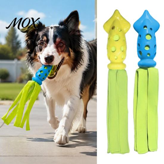 Small Medium Large Dog Toys Octopus Squid Chew Toy, Interactive Tug Squeaky Pet Molar Toy with Safe Teeth Grinding Fabric Strips, Waterproof for Dogs,