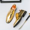 Mode Gold Silber Glänzende Oberfläche Design Herren Rutschfest Komfort Atmungsaktiv Elegant Spitz Zehenbereich Tanzschuhe Übergröße Lässige Oxford Schuhe