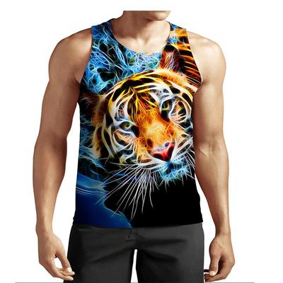 Animal Tiger 3D Printed Tank Tops Men's Casual Streetwear Fashion Sportswear Vest Oversized Sleeveless Tank Top Gym Man Clothing