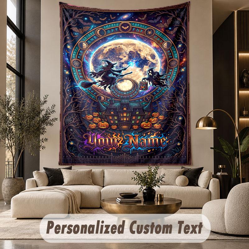 Halloween (28) Theme Custom Tapestry Personalized Custom Name Text Wall Hanging Tapestry Home Decor Background Cloth