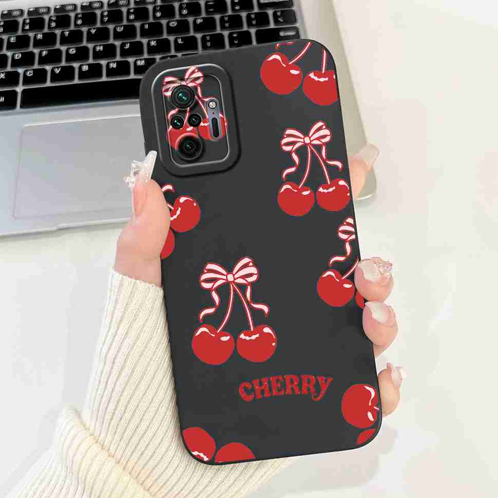 For Xiaomi Redmi Note 10 Pro 4G 6.67" Case Cherry Fashion Girl Soft Silicone TPU Cover For Redmi Note 10Pro 4G M2101K6G Shell