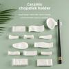 Star-Mark Pure White Ceramic Dual-Use Chopstick Rest