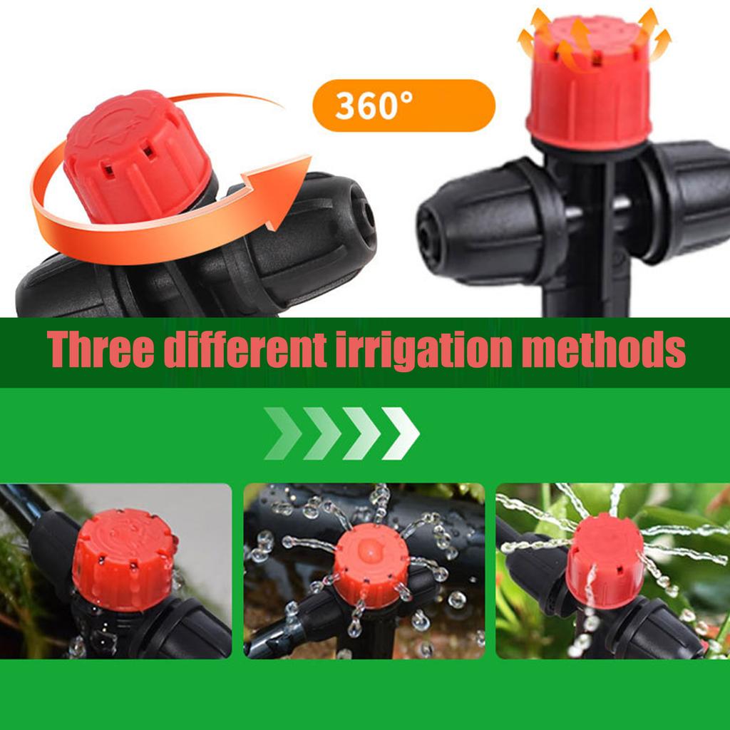20Pcs Garden Water Sprinkler Spikes Base Adjustable 360 Degree Sprinkler Nozzle for Large Area Coverage Grass Irrigation