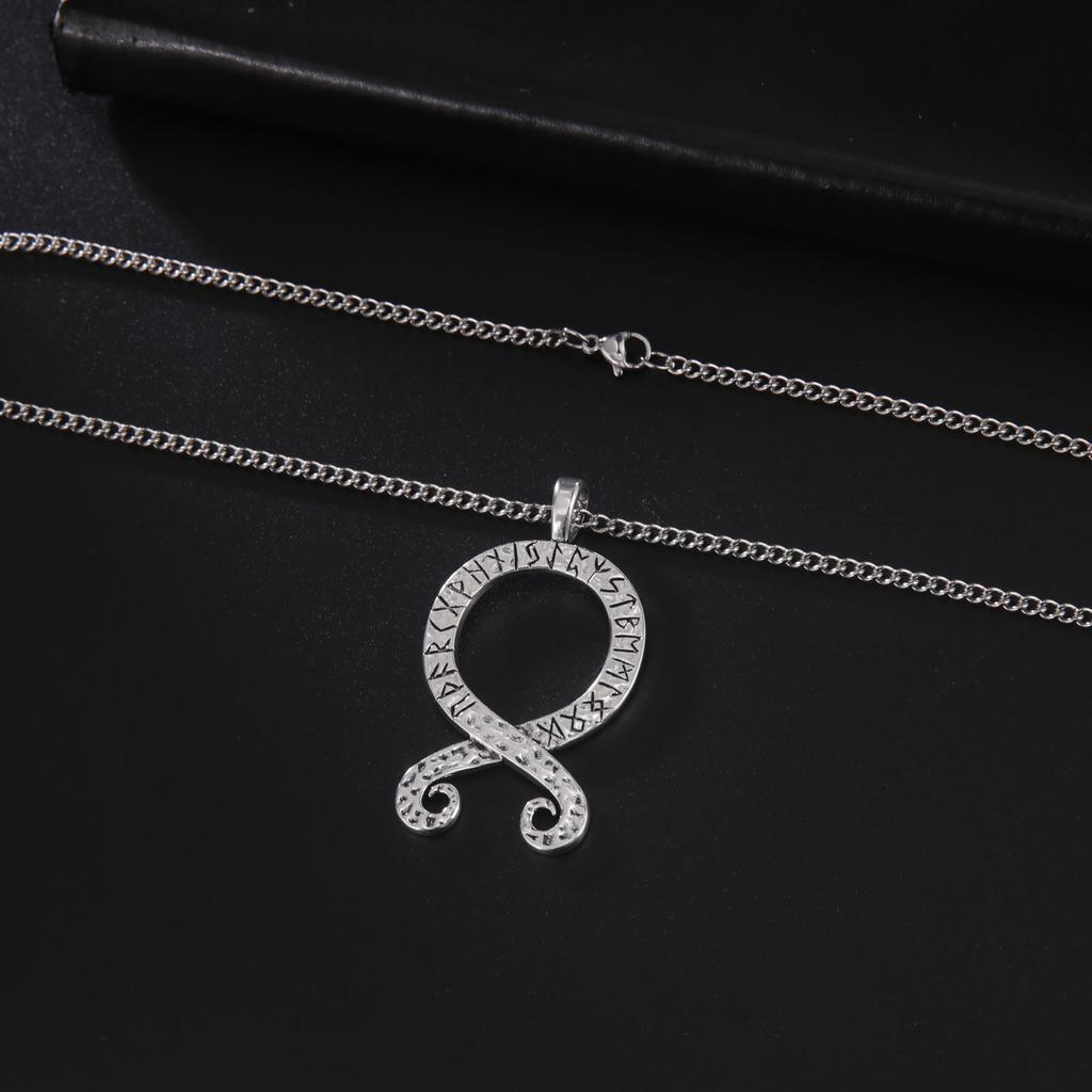 Nordic Octopus Squid Pendant Viking Runes Troll Cross Necklace Swedish Folklore Protection Amulet Jewelry