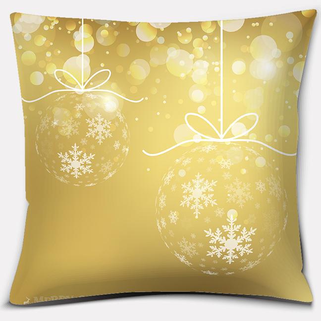 Gold Christmas Decoration Series Pillow Gift Home Office   Bedroom Sofa Car Cushion Cover
